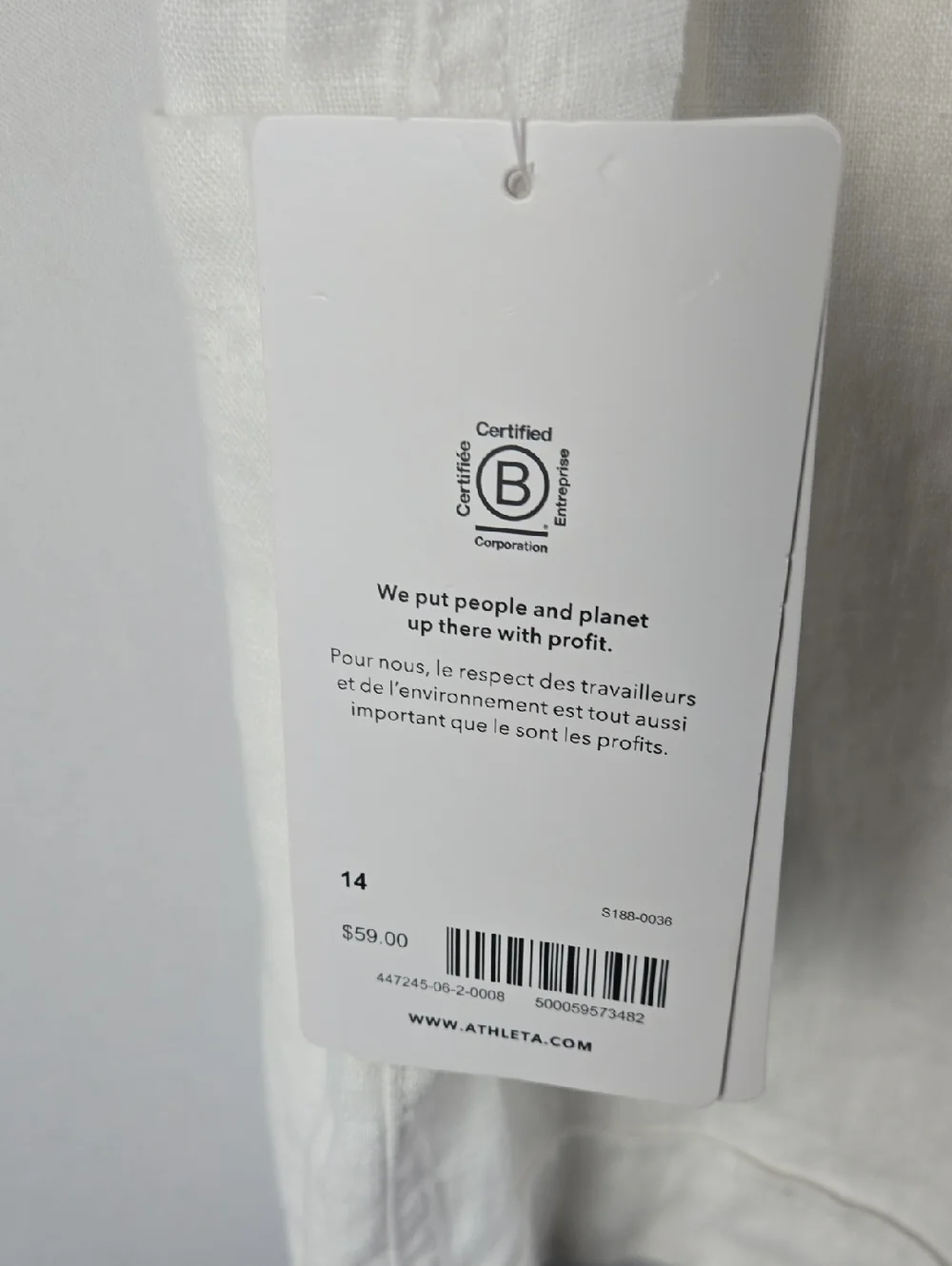 Athleta Retreat White Linen Mid Rise 4